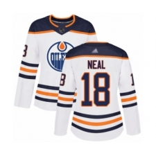 Women's Edmonton Oilers #18 James Neal Authentic White Away Hockey Jersey