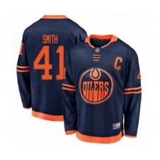 Youth Edmonton Oilers #41 Mike Smith Authentic Navy Blue Alternate Fanatics Branded Breakaway Hockey Jersey