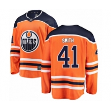 Youth Edmonton Oilers #41 Mike Smith Authentic Orange Home Fanatics Branded Breakaway Hockey Jersey