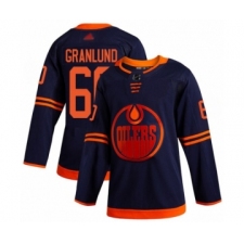 Men's Edmonton Oilers #60 Markus Granlund Authentic Navy Blue Alternate Hockey Jersey