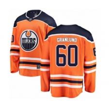 Men's Edmonton Oilers #60 Markus Granlund Authentic Orange Home Fanatics Branded Breakaway Hockey Jersey