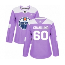 Women's Edmonton Oilers #60 Markus Granlund Authentic Purple Fights Cancer Practice Hockey Jersey