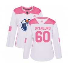 Women's Edmonton Oilers #60 Markus Granlund Authentic White Pink Fashion Hockey Jersey