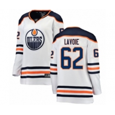 Women's Edmonton Oilers #62 Raphael Lavoie Authentic White Away Fanatics Branded Breakaway Hockey Jersey