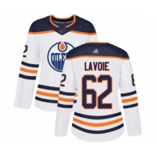 Women's Edmonton Oilers #62 Raphael Lavoie Authentic White Away Hockey Jersey