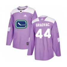 Men's Vancouver Canucks #44 Tyler Graovac Authentic Purple Fights Cancer Practice Hockey Jersey