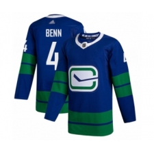 Men's Vancouver Canucks #4 Jordie Benn Authentic Royal Blue Alternate Hockey Jersey