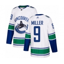 Men's Vancouver Canucks #9 J.T. Miller Authentic White Away Hockey Jersey