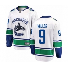 Men's Vancouver Canucks #9 J.T. Miller Fanatics Branded White Away Breakaway Hockey Jersey