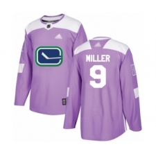 Youth Vancouver Canucks #9 J.T. Miller Authentic Purple Fights Cancer Practice Hockey Jersey