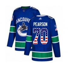 Men's Vancouver Canucks #70 Tanner Pearson Authentic Blue USA Flag Fashion Hockey Jersey