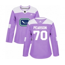 Women's Vancouver Canucks #70 Tanner Pearson Authentic Purple Fights Cancer Practice Hockey Jersey