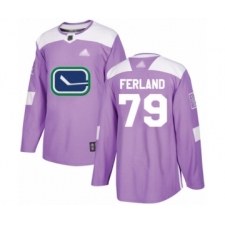 Men's Vancouver Canucks #79 Michael Ferland Authentic Purple Fights Cancer Practice Hockey Jersey