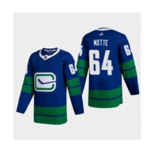 Men's Vancouver Canucks #64 Tyler Motte 2020-21 Authentic Player Alternate Stitched Hockey Jersey Blue