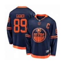 Men's Edmonton Oilers #89 Sam Gagner Authentic Navy Blue Alternate Fanatics Branded Breakaway Hockey Jersey