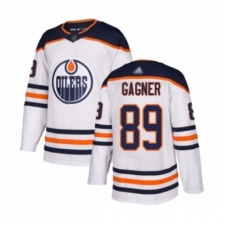 Men's Edmonton Oilers #89 Sam Gagner Authentic White Away Hockey Jersey