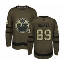 Youth Edmonton Oilers #89 Sam Gagner Authentic Green Salute to Service Hockey Jersey