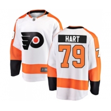 Men's Philadelphia Flyers #79 Carter Hart Fanatics Branded White Away Breakaway Hockey Jersey