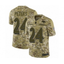 Youth Baltimore Ravens #24 Marcus Peters Limited Camo 2018 Salute to Service Football Jersey