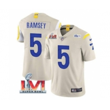 Men's Los Angeles Rams #5 Jalen Ramsey Bone 2022 Super Bowl LVI Vapor Limited Stitched Jersey
