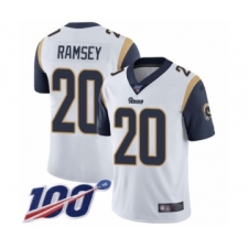 Youth Los Angeles Rams #20 Jalen Ramsey White Vapor Untouchable Limited Player 100th Season Football Jersey