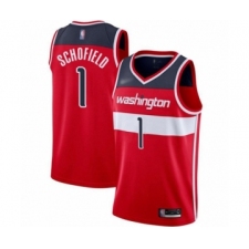 Men's Washington Wizards #1 Admiral Schofield Authentic Red Basketball Jersey - Icon Edition
