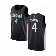 Men's Washington Wizards #4 Isaiah Thomas Authentic Black Basketball Jersey - City Edition