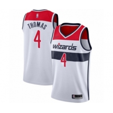 Men's Washington Wizards #4 Isaiah Thomas Authentic White Basketball Jersey - Association Edition