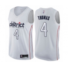 Men's Washington Wizards #4 Isaiah Thomas Authentic White Basketball Jersey - City Edition