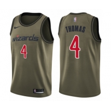Men's Washington Wizards #4 Isaiah Thomas Swingman Green Salute to Service Basketball Jersey