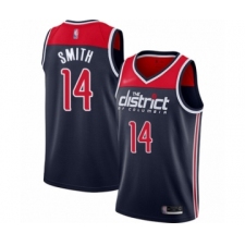 Men's Washington Wizards #14 Ish Smith Authentic Navy Blue Finished Basketball Jersey - Statement Edition