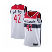 Men's Washington Wizards #42 Davis Bertans Authentic White Basketball Jersey - Association Edition