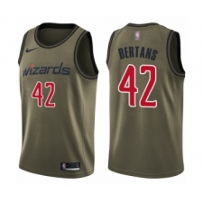 Men's Washington Wizards #42 Davis Bertans Swingman Green Salute to Service Basketball Jersey