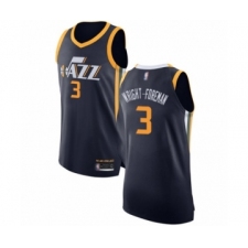 Men's Utah Jazz #3 Justin Wright-Foreman Authentic Navy Blue Basketball Jersey - Icon Edition