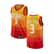 Men's Utah Jazz #3 Justin Wright-Foreman Authentic Orange Basketball Jersey - City Edition
