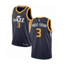 Youth Utah Jazz #3 Justin Wright-Foreman Swingman Navy Blue Basketball Jersey - Icon Edition