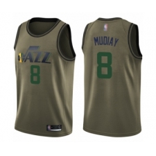 Men's Utah Jazz #8 Emmanuel Mudiay Swingman Green Salute to Service Basketball Jersey