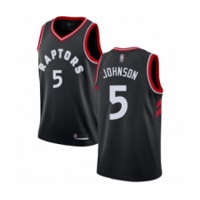 Men's Toronto Raptors #5 Stanley Johnson Authentic Black Basketball Jersey Statement Edition