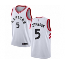 Men's Toronto Raptors #5 Stanley Johnson Authentic White Basketball Jersey - Association Edition