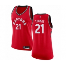 Women's Toronto Raptors #21 Matt Thomas Swingman Red Basketball Jersey - Icon Edition