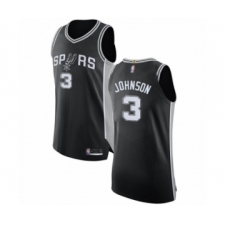 Men's San Antonio Spurs #3 Keldon Johnson Authentic Black Basketball Jersey - Icon Edition