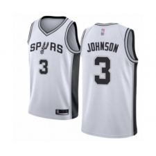 Men's San Antonio Spurs #3 Keldon Johnson Authentic White Basketball Jersey - Association Edition