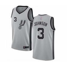 Women's San Antonio Spurs #3 Keldon Johnson Swingman Silver Basketball Jersey Statement Edition
