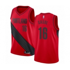 Men's Portland Trail Blazers #16 Pau Gasol Authentic Red Basketball Jersey Statement Edition