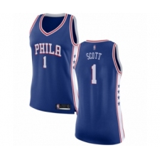 Women's Philadelphia 76ers #1 Mike Scott Swingman Blue Basketball Jersey - Icon Edition