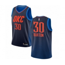 Men's Oklahoma City Thunder #30 Deonte Burton Authentic Navy Blue Basketball Jersey Statement Edition