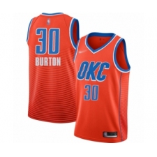 Men's Oklahoma City Thunder #30 Deonte Burton Authentic Orange Finished Basketball Jersey - Statement Edition