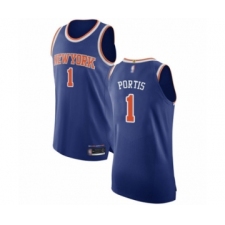 Men's New York Knicks #1 Bobby Portis Authentic Royal Blue Basketball Jersey - Icon Edition