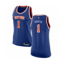 Women's New York Knicks #1 Bobby Portis Swingman Royal Blue Basketball Jersey - Icon Edition