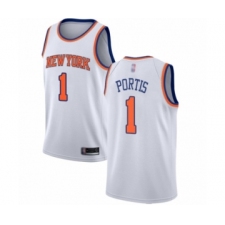 Youth New York Knicks #1 Bobby Portis Swingman White Basketball Jersey - Association Edition